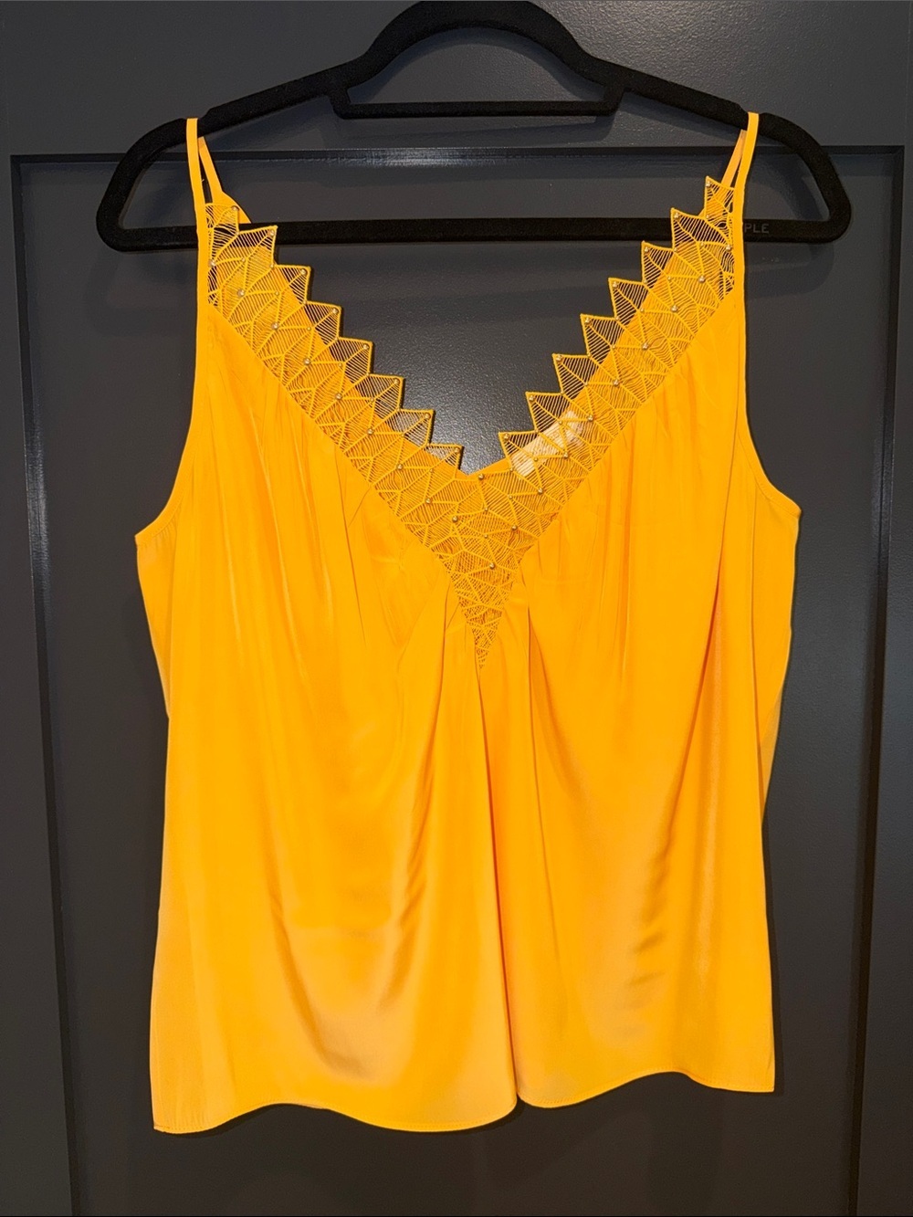 Ramy Brook Bright Sunflower Yellow Lace-Trim V-Neck Camisole